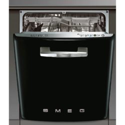 Smeg DI6FABNE2 50's Style Fully Integrated 13 Place Full-Size Dishwasher in Black